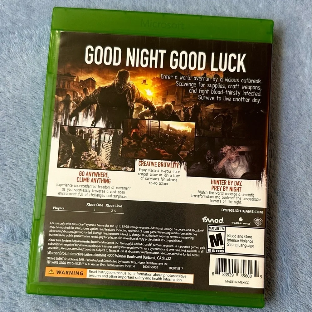 Dying Light•Xbox One•First-person action/survival/horror•zombie apocalypse EUC